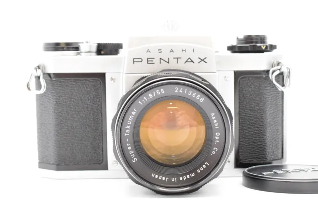 Asahi PENTAX SV Body Silver + Super-Takumar 55mm F/1.8 Lens from Japan (t3855)