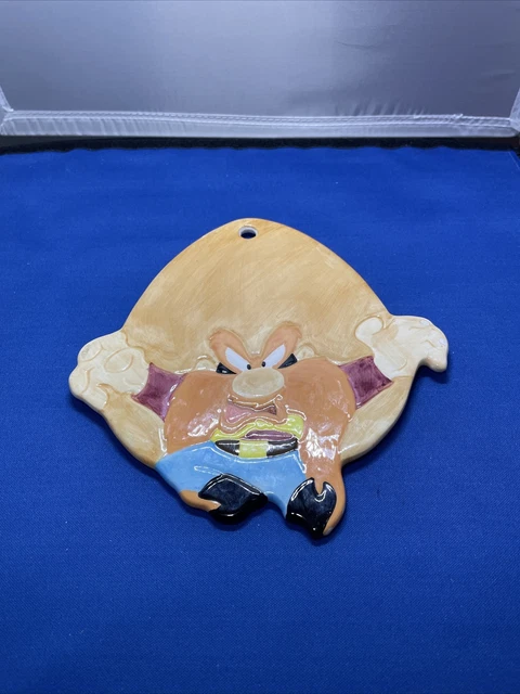 Yosemite Sam Hand Painted Ceramic Wall Art Pot Holder 7.5" Vintage 1993