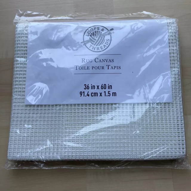 TELA DE LONA DE GANCHO LOOPS & HILOS DE GANCHO ALFOMBRA 36""x60"" COSEDLECRAFTS #035953 SELLADO