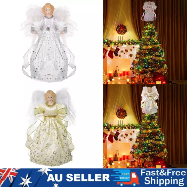 32cm Christmas Tree Topper Angel Fairy Festive Xmas Tree Top Ornament Decoration