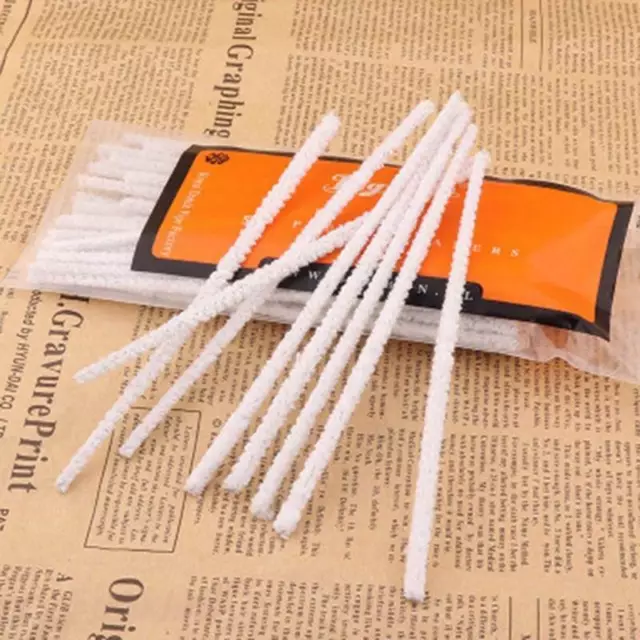 50pcs Intensive Cotton Pipe Cleaners Smoke Pipe Cleaning Tool White New la//-