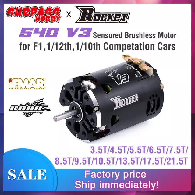 Surpass Hobby Rocket 540 V3 Brushless Motor 5.5T -21.5T For 1/10 1/12 F1 RC Car