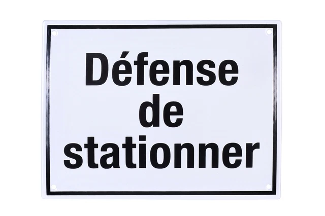 Panneau émaillé 'Défense De Stationner - Accès Pompiers' - Diamètre 20 Cm, Rouge, Neuf