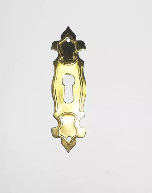 GDR Brass Furniture Fitting Key Sign Key Aperture 2 X 7,4 CM Vintage