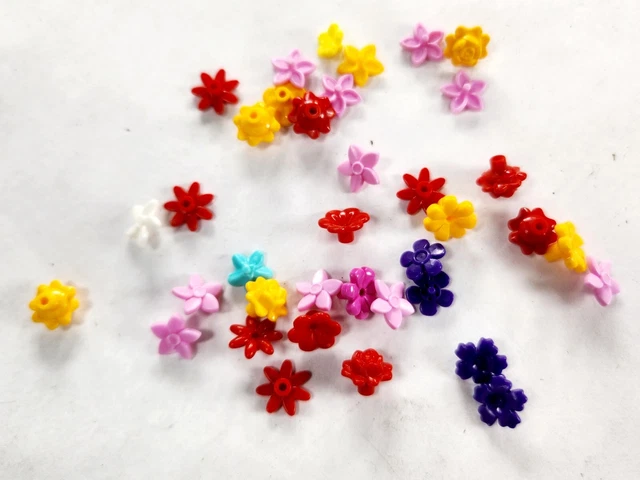 37 Lego Flowers Rose Scala Rounded Petals Red Purple Yellow Pink