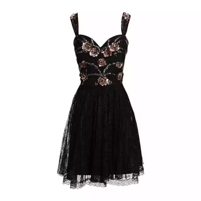 Marchesa Notte Embellished tulle and lace mini dress Size 2 2