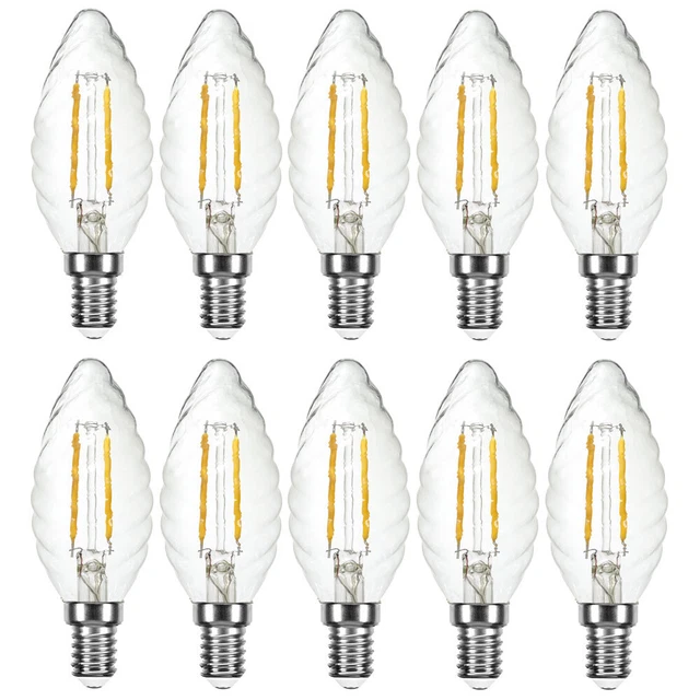 10 x Müller-Licht LED Filament Kerzen 2,2W = 25W E14 klar gedreht warm UVP 49€
