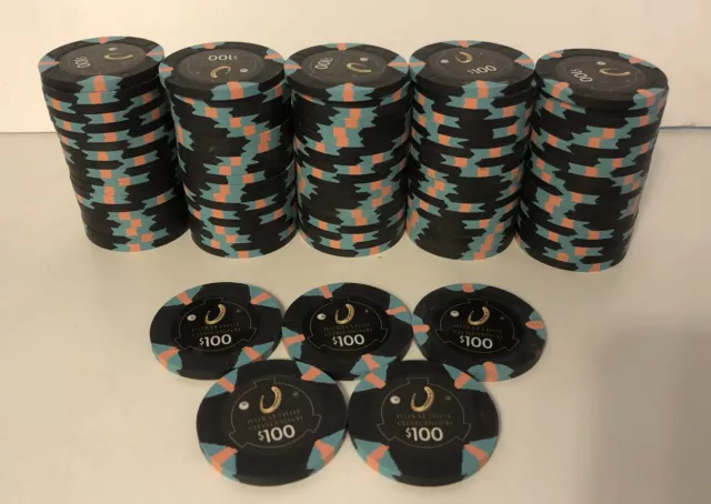 RACK OF 100 New Horseshoe Cleveland Casino $100 Paulson Poker Chips $895.00  - PicClick