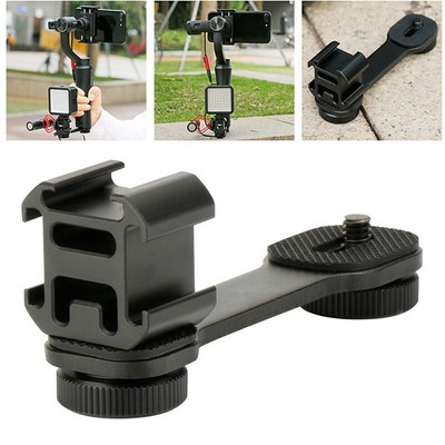 DJI 1x Triple Hot Shoe Support For-Dji-Osmo Mobile 2 Zhiyun Lisse 4 Feiyu Vimble 
