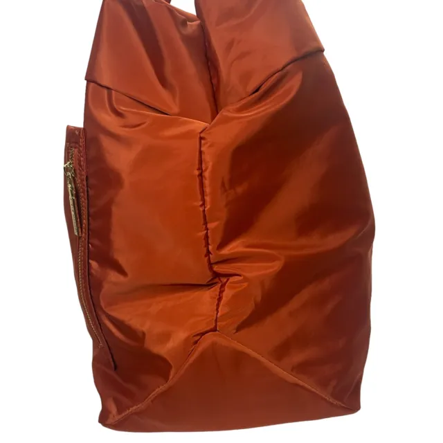 STEVE MADDEN TOTE Bag Burnt Orange Nylon Tote Shop Travel Bag Snap ...
