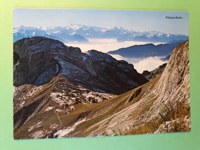 Carte Postale de la Suisse GF Pilatus-Kulm contre Alpes bernoises