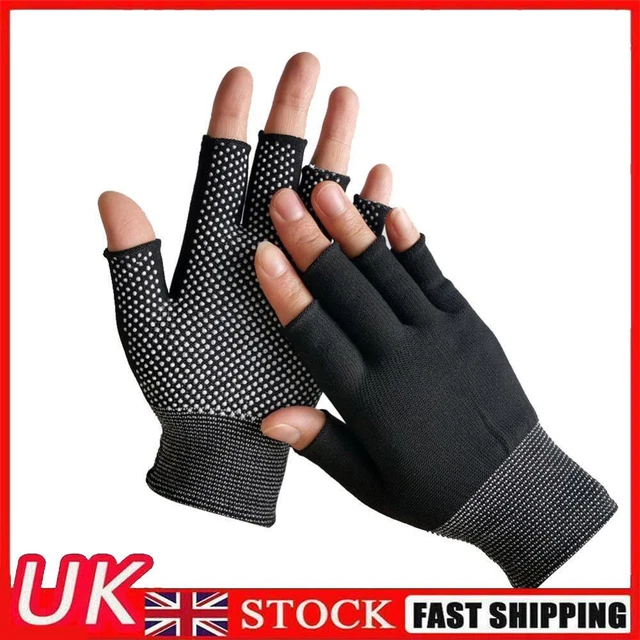 Fingerless Outdoor Bicycle Anti-skid Half Finger Fishing Gloves (Black)