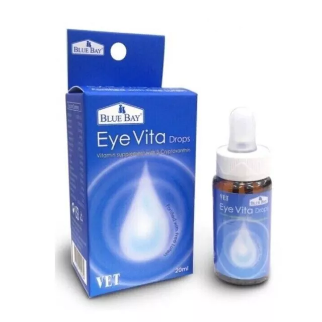 2 Box 20ml BLUE BAY Eye Vita (VET) Drops Cats and Dogs Tears Stain Remover