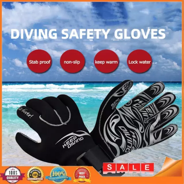 1 Pair Waterproof 3mm Neoprene Adults Swimming Diving Gloves for Surfing Skiing