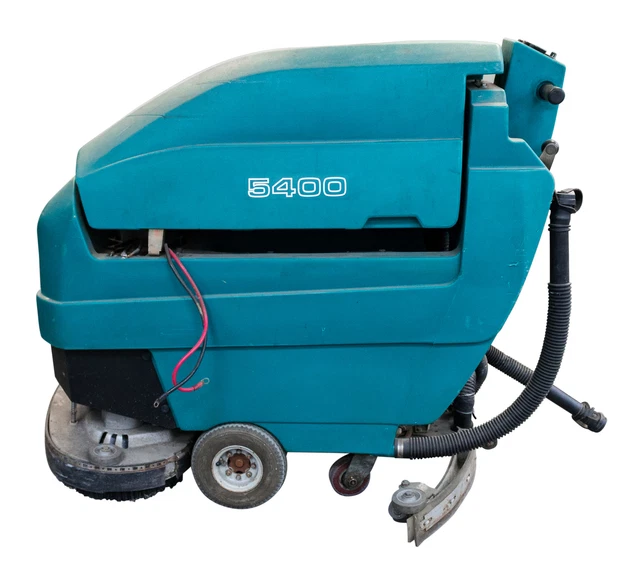 Tennant 5400 Walk Behind Floor Scrubber w Charger, Pads and 4 Batteries