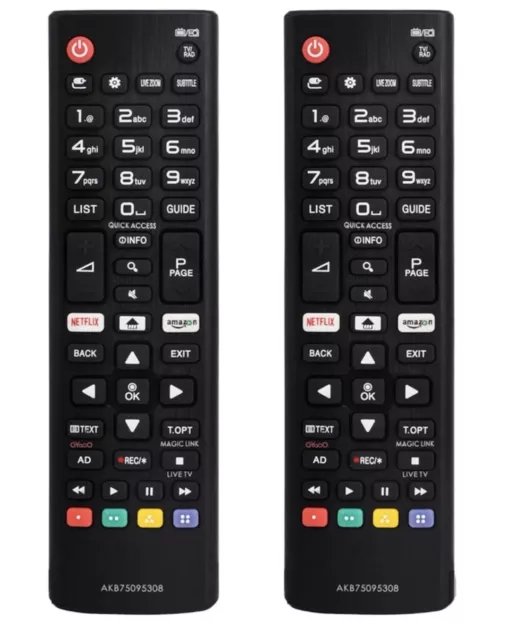 (Pack of 2) Universal LG Remote Control For LG Smart/ LED/ LCD Tvs