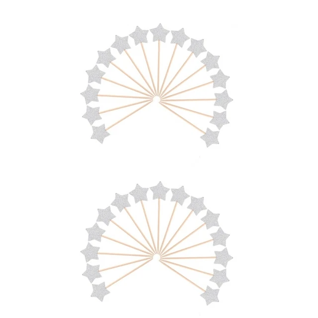 72 piezas Papel Estrella Pastel Toppers Brillo Pastel Decoración