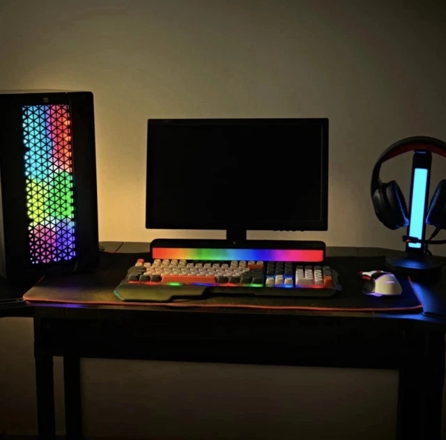 GOODMANS GAMING SOUNDBAR speaker colour changing LED lighting bar black ...