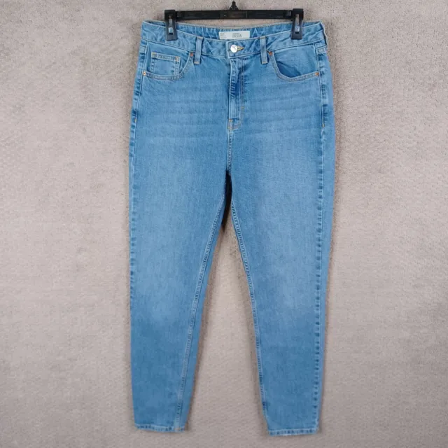 Topshop Moto Jeans Womens 32 Blue Orson Skinny High Rise Denim Stretch
