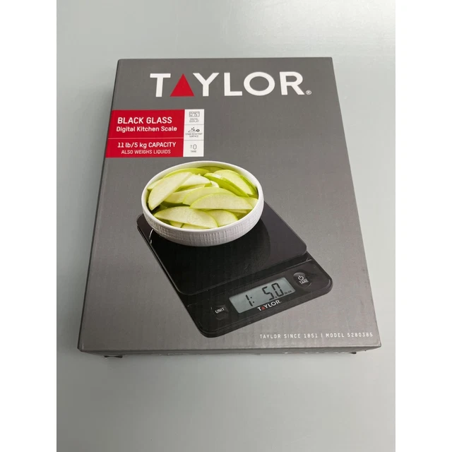 Taylor Digital 11lb Glass Top Food Scale Black. New in Box