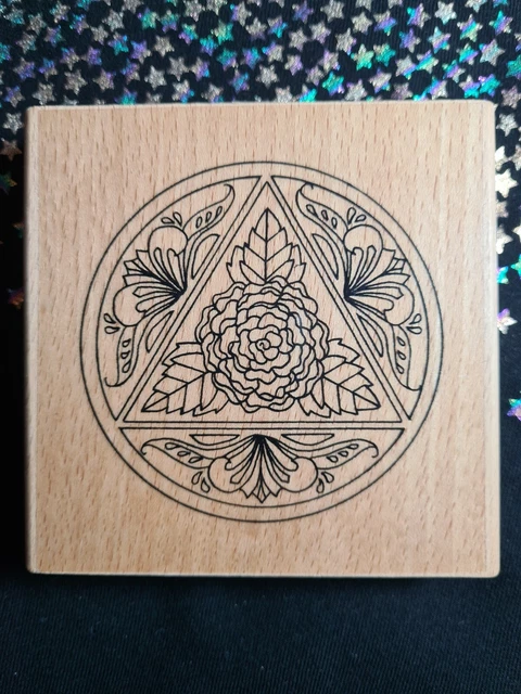 Craft Stamp Flower Floral Circle Triangle Card Making 10.8 x 10.7 cm Scrapbook