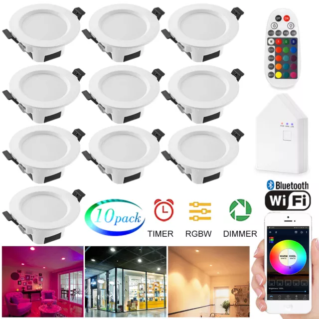 1-20x Bluetooth WIFI RGB+WW+CW LED Einbauleuchte Einbaustrahler Bad Flur Spots