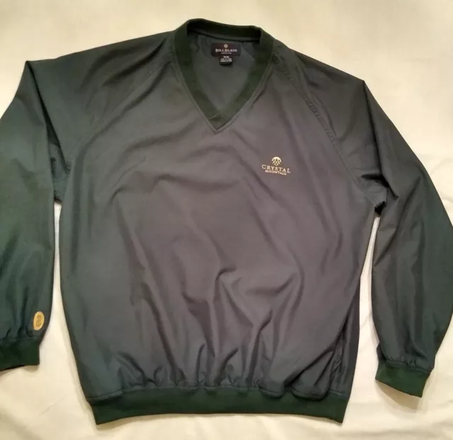 Crystal Mountain MI Bill Blass Jacket V-Neck Pullover Size M Medium Golf Green