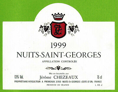 Wine label-nuits saint georges-ownership. j. Chezeaux-ref. no. 385