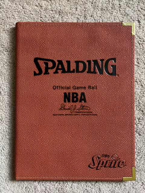 RARE Spalding ENJOY SPRITE Official NBA Game Ball Notepad Portfolio COCA-COLA