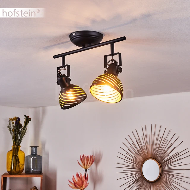 Suspension Vintage Hofstein Métal Marron/blanc – Lampe Plafonnier Moderne