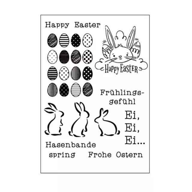 Happy Easter Rabbit Silicone Clear Stamp Cling Seal Scrapbook Embossing Albu