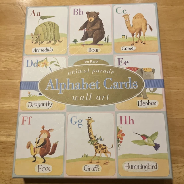 NEW Eeboo Animal Parade Alphabet Wall Art Cards 26 Cards ABC Art 8x10