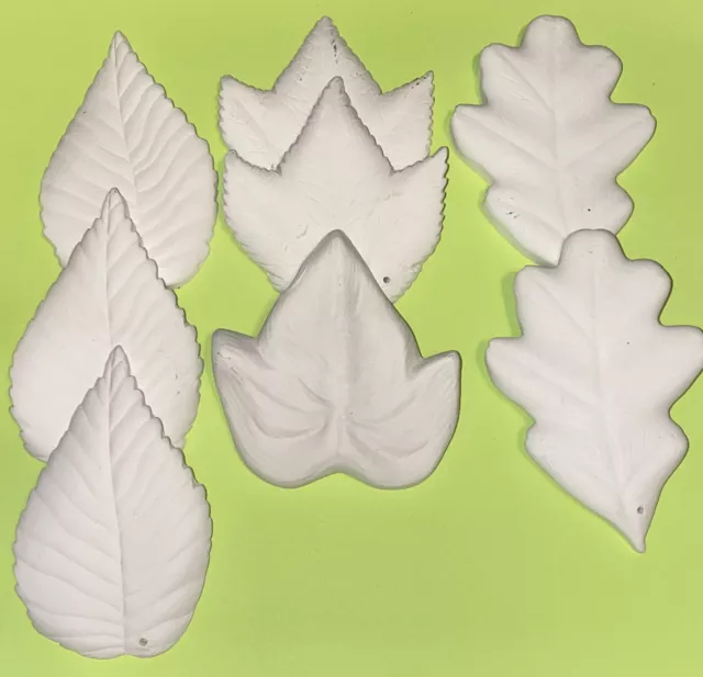Bisque de cerámica listo para pintar hágalo usted mismo 8 hojas surtidas