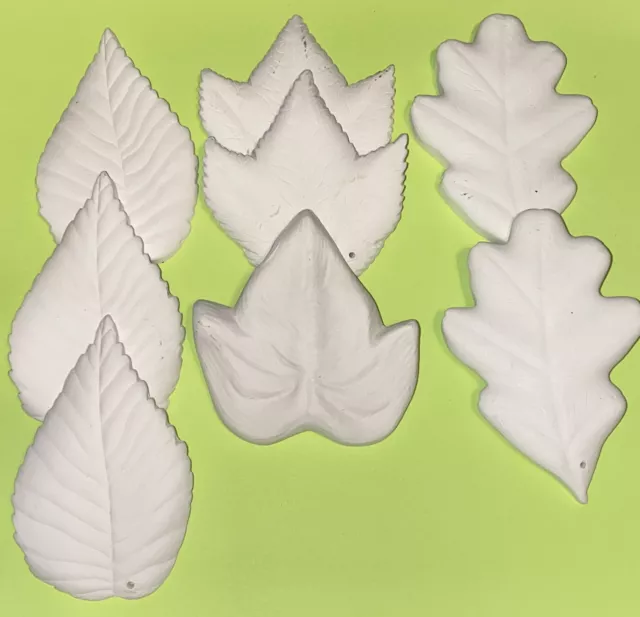 Ceramic Bisque Ready To Paint DIY 8 Assorted Leaves