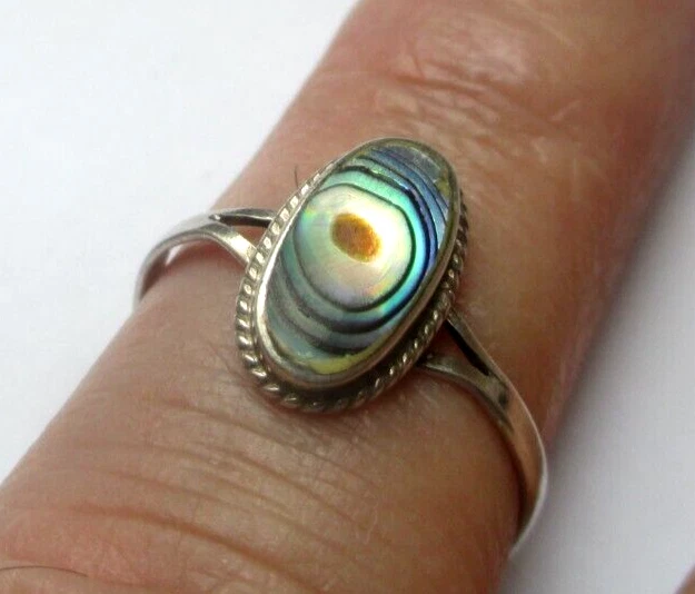 Bague Feuille Cannabis Argent 925 - Bague Ajourée Vintage Taille 54 - Occasion En Excellent état
