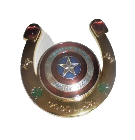 Captain America Hero Poker Card Guard Cover Paperweight Lucky Horseshoe Shield