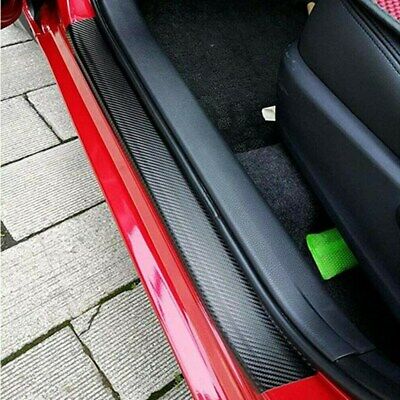 Carbon Fiber Car Door Plate Sill Scuff Cover Anti Scratch 4x Sticker Accessories