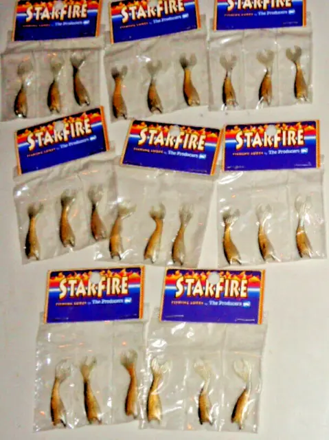 8 PKS OF 3--Starfire Shad Topaz Jig Tails SHINER lures -Size 1/4oz