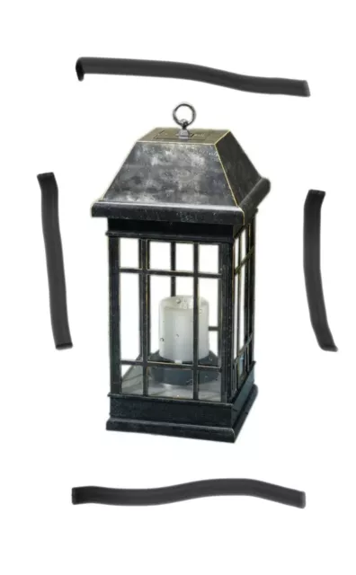 San Rafael II Black Solar Mission Lantern (15") Multi, Black