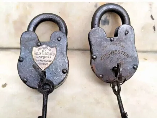 Lot Of 2 Padlock look at this amazingly Beautiful Antique finished padlock 5'' 2