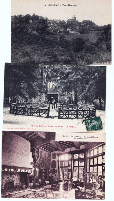 BELLEME SUR HUISNE (ornament -61) a nice lot of 3 CPA