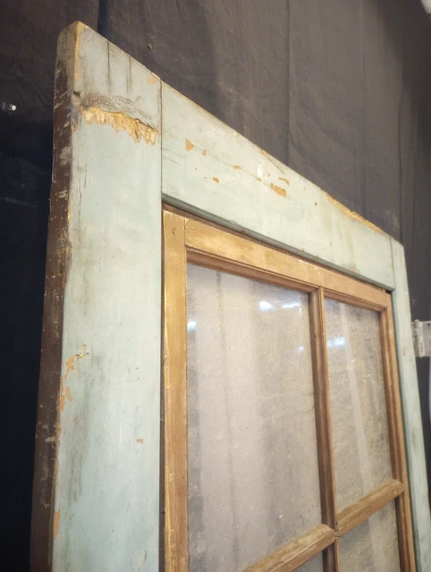 3/4 Glass 8 Pane Peek-a-boo Interior Door & Original Hardware 35 3/4" x 84 1/2" 2