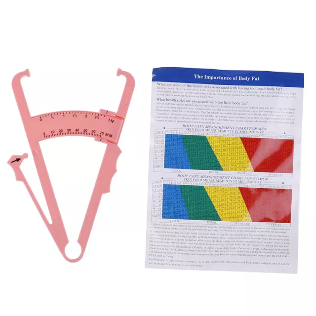 1PC Body Fat Caliper Body Fat Tester Skinfold Measurement Tape with Measuring Le