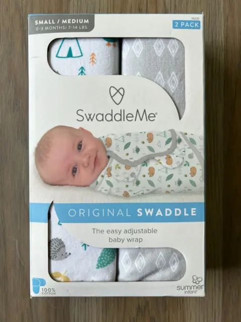 New Swaddle Me Original 2 pack Summer Infant Size Small/Medium 7-14 lbs