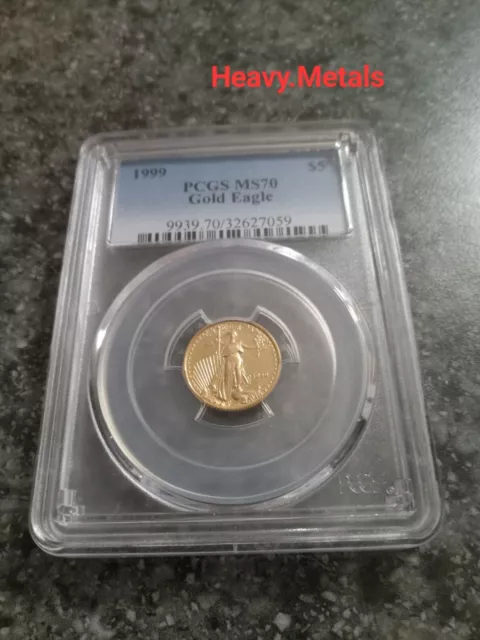 1999 $5 US Gold Eagle 1/10 oz MS70 PCGS EXCELLENT LOW PRICE!!