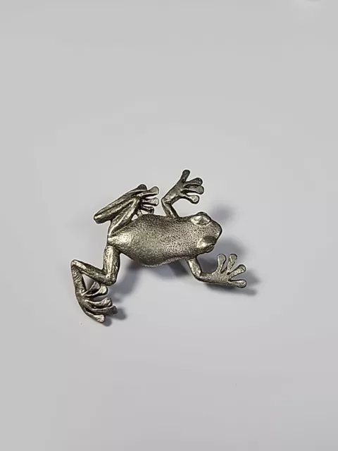 Treefrog Brooch Lapel Pin Fine Pewter by GG Harris 1994 Vintage