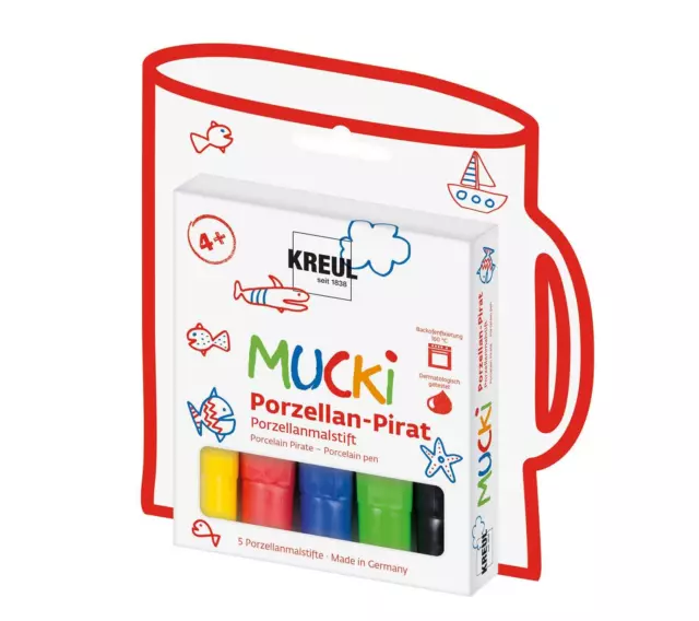 KREUL Porzellan-Pirat Porzellanmalstift "MUCKI" 5er-Set