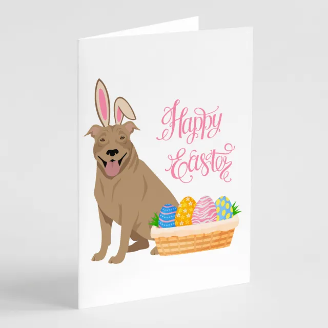 Fawn Pit Bull Terrier Easter Greeting Cards Envelopes Pack of 8 WDK4932GCA7P