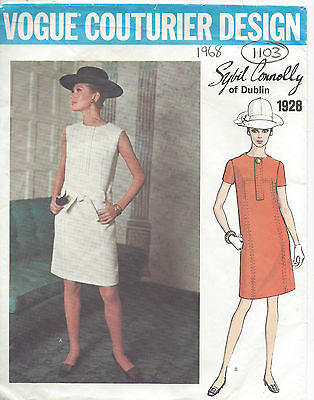 1515R Lanvin 1966 Vintage Vogue Couture Motif B38 Veste & Robe Par Lanvin 