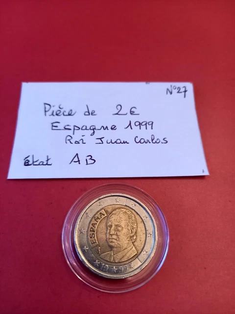 pièce de 2 euros Espagne  année 1999  Roi Juan Carlos état AB